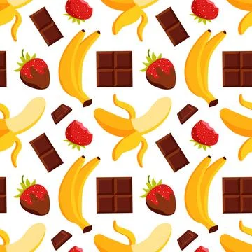 Chocolate Dessert Seamless Pattern Illustration with Melted Sweets and Cake.. Stock Illustration