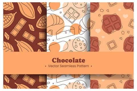 Chocolate Dessert Seamless Pattern Illustration with Melted Sweets and Cake.. Stock Illustration