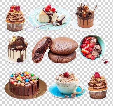Chocolate desserts 9 pc copy Stock Photos