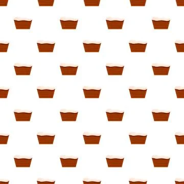 Chocolate desserts with cream repeating pattern wallpaper Stock Illustration