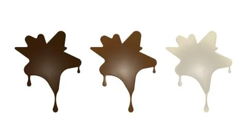 Chocolate desserts in the form of blots. Illustrazione stock