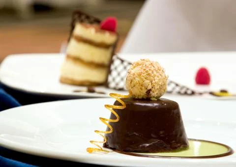 Chocolate desserts Stock Photos