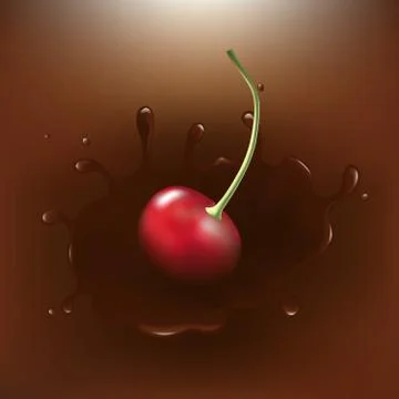 Chocolate-dipped cherry Stock Illustration