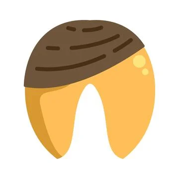Chocolate dipped fortune cookie predicting future luck Stock Illustration