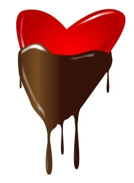 Chocolate dipped heart Stock Illustration