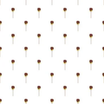 Chocolate dipped marshmallow pops repeating pattern Stock Illustration