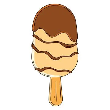 Chocolate dipped popsicle. Vector Illustrazione stock