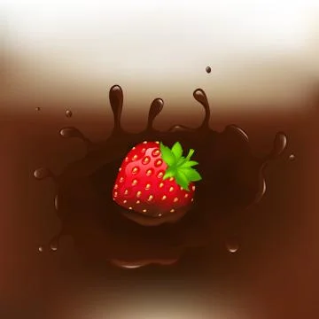 Chocolate-dipped strawberry Stock Illustration