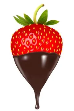 Chocolate dipped strawberry. vector Stock Illustration