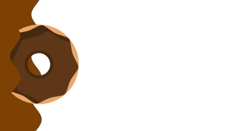 Chocolate Donut Centered on White Stock Footage 335637425
