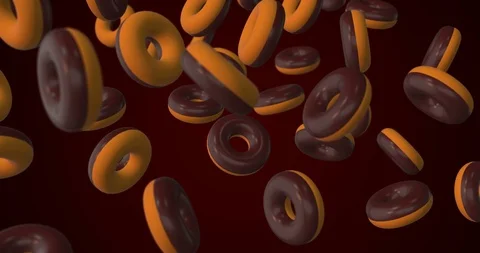 Chocolate donut falling Stock Footage 88822639
