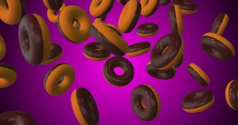 Chocolate donut falling Stock Footage 88823102