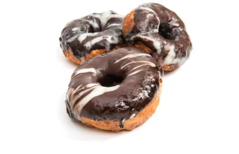 Chocolate donut isolated Stock Photos