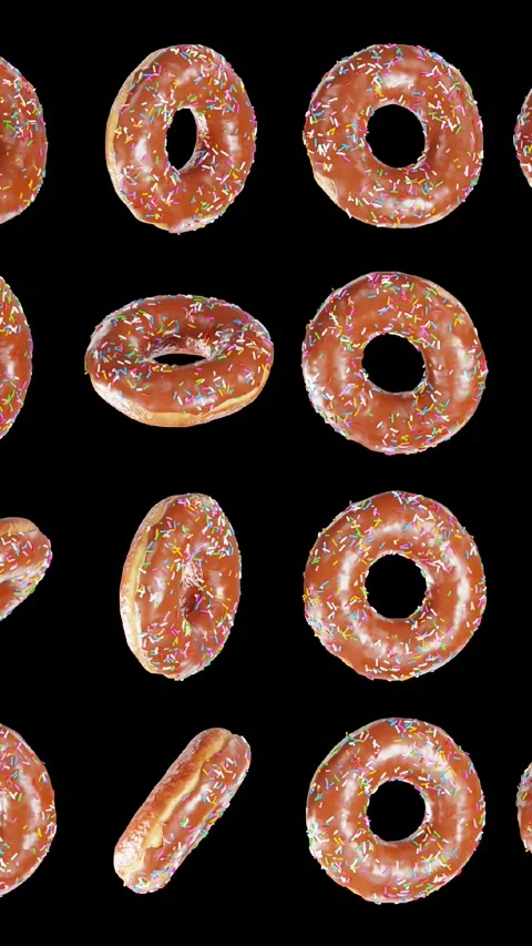 Chocolate donut pattern Stock Footage 285223945