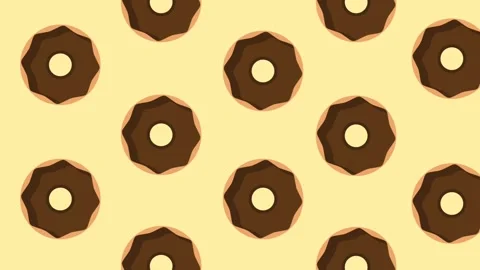 Chocolate Donut Pattern on Light Brown Background Stock Footage 335637453