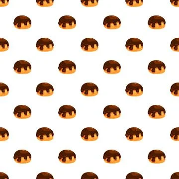 Chocolate donut pattern repeating sweet dessert design Stock Illustration