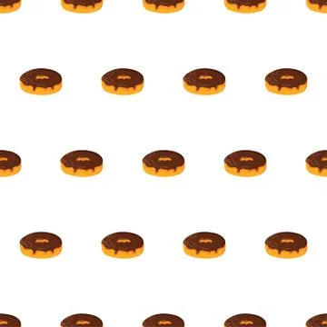 Chocolate donut seamless pattern. Stock Illustration