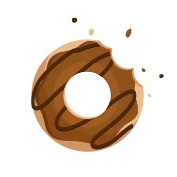 Chocolate donut vector isolated on white background Stock Illustration