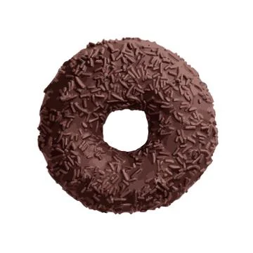 Chocolate donut on white background, vector illustration Stock Illustration