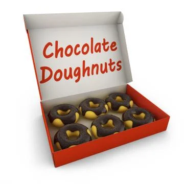 Chocolate donuts in the box Stock Illustration