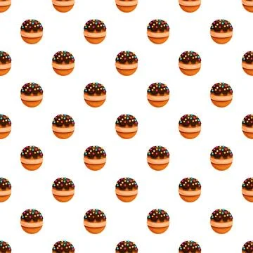 Chocolate donuts with colorful sprinkles seamless pattern Stock Illustration
