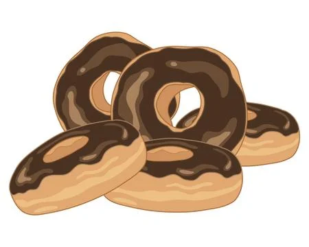 Chocolate donuts Stock Illustration