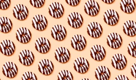 Chocolate donuts pattern Foto stock