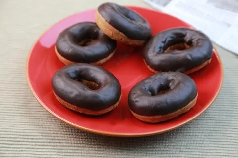 Chocolate donuts Stock Photos