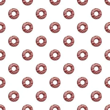 Chocolate donuts seamless pattern creating sweet background texture Stock Illustration