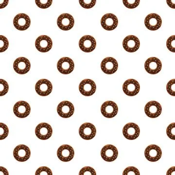 Chocolate donuts seamless pattern with white sprinkles イラスト素材