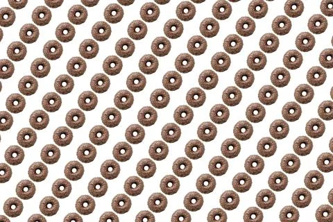 Chocolate donuts on white background small size Stock Photos