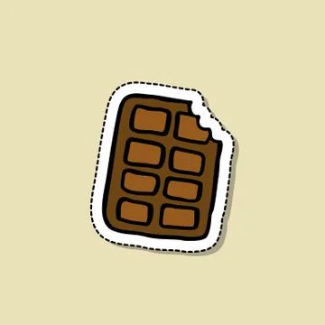 Chocolate doodle icon, vector sticker illustration Stock Illustration