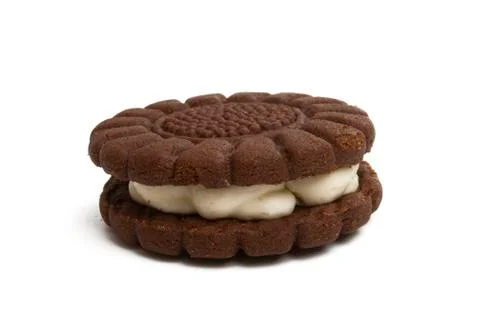Chocolate double cookie isolated Stock Photos