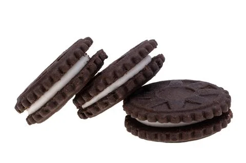 Chocolate double cookie isolated 스톡 사진