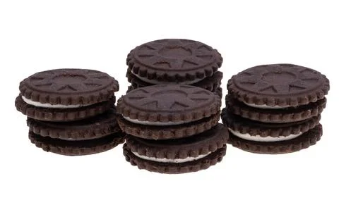 Chocolate double cookie isolated 스톡 사진