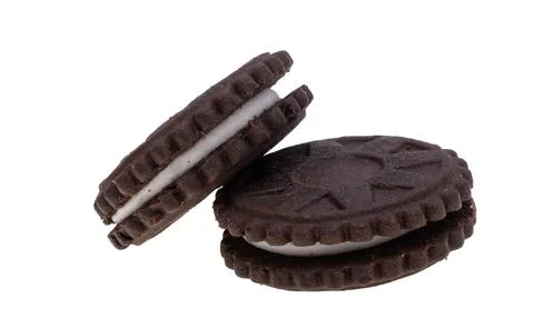 Chocolate double cookie isolated 스톡 사진