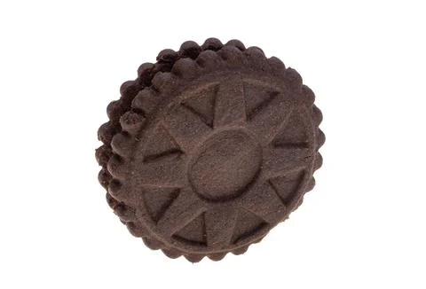 Chocolate double cookie isolated Stock Photos