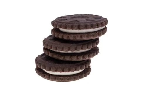 Chocolate double cookie isolated 스톡 사진