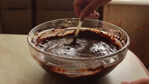 Chocolate dough for cake Stock Footage 77263516