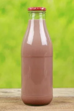 Chocolate drink in a bottle Stock Photos
