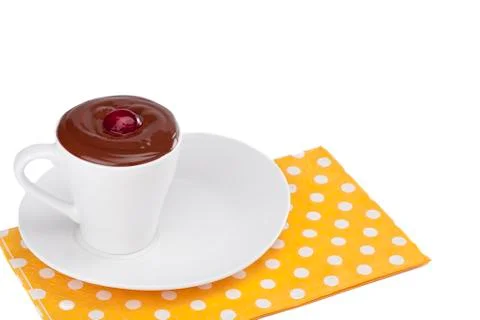 Chocolate drink with cherry Stock Photos