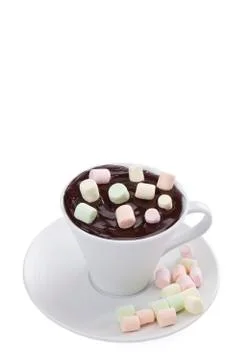 Chocolate drink with marshmallows Stock Photos