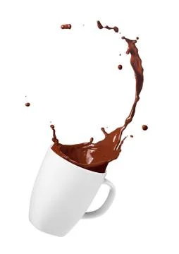 Chocolate drink splash Stock Photos