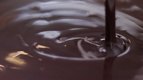 Chocolate drip, liquid chocolate drop, pastry, spoon chocolate Stock Footage 158530089