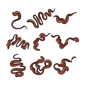 Chocolate drip sause set cartoon vector illustration Stock Illustration