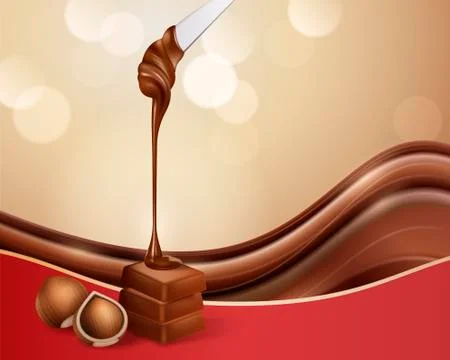 Chocolate dripping paste 스톡 일러스트
