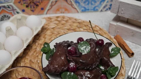 Chocolate dumplings Video stock 268576265