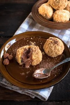 Chocolate dumplings Stock Photos