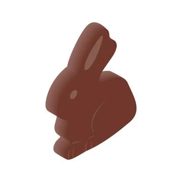 Chocolate easter bunny isometric 3d icon Stock Illustration