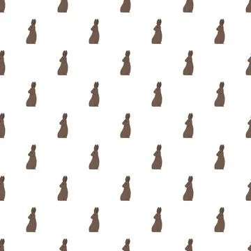 Chocolate easter bunny seamless pattern for holidays Stockillustratie